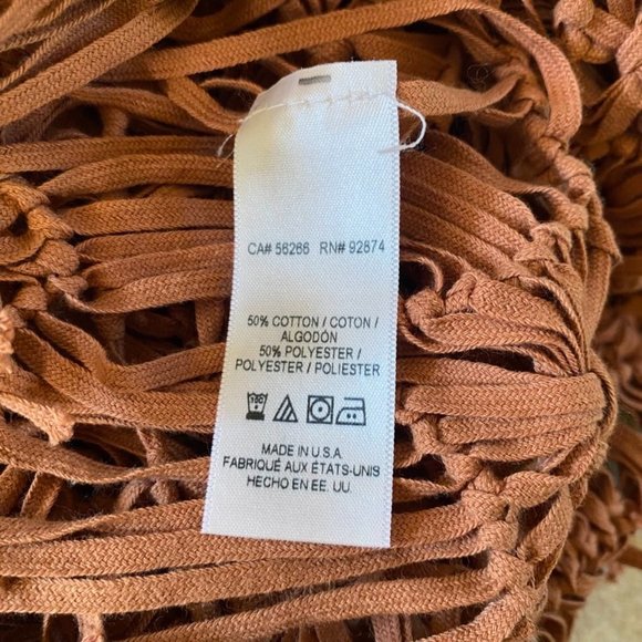 Ella Moss Crochet Fringe Poncho Beach Cover Up Festival Boho One Size - Picture 8 of 8